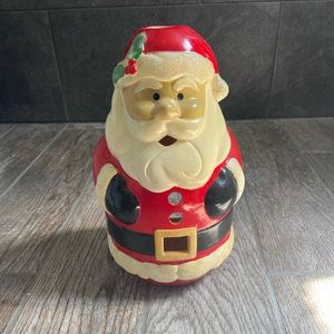 Santa terracotta candle holder